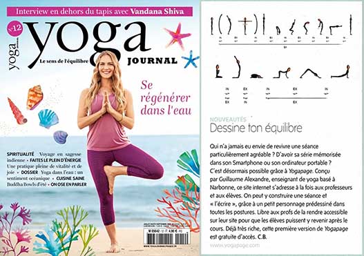 Le magazine Yoga Journal parle de Yogapage