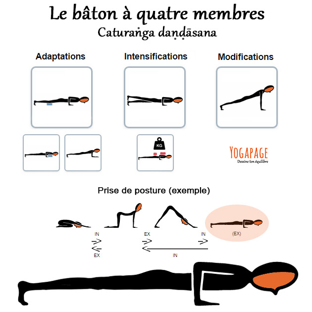 Posture du bâton à quatre membres